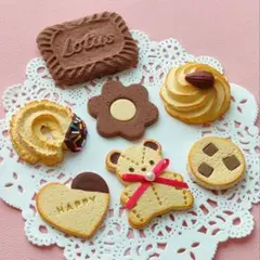 【No.204】軽量粘土 フェイククッキー フェイクスイーツ ハンドメイド 7個