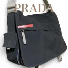 プラダ スポーツ ギャランティ 洗える A4収納可 メッセンジャーバッグブラック