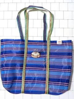 台湾漁師網バッグ　5号　小籠包刺繍入り　漁師バッグ　プールバッグ　温泉バッグのサムネイル