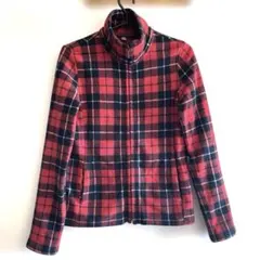 ユニクロ　UNIQLO フリースジャケット レッド・ブラックチェック　S