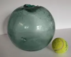 浮き玉 緑色のガラス浮き玉 珍品 激レア UFO型 スリーピースモールド