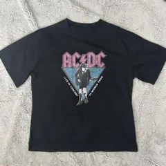 AC/DC ブラック 半袖Tシャツ shein