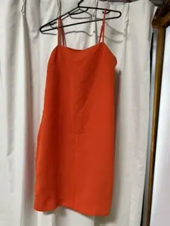 キャミワンピース　オレンジ　H&M ミニワンピース　M