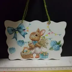 ウサギとイースターエッグのウェルカムサイン