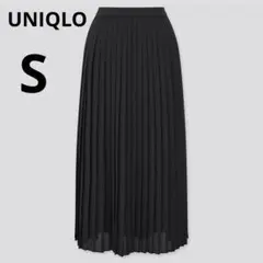 美品 UNIQLO ブラック S シフォン プリーツ ロングスカートのサムネイル