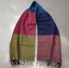 美品 ポールスミス カラーブロックマフラー マルチカラー