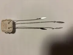 シルバーチェーンリーフモチーフピアス