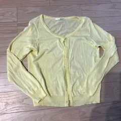 黄色 カーディガン レディース