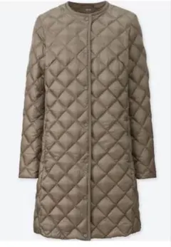 ユニクロ　ウルトラライトダウン　コンパクト　キルティングコート　ベージュ