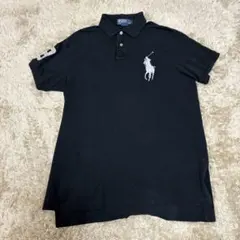 国内正規品　ポロ ラルフローレン ビッグポニー 鹿の子半袖ポロシャツ 黒 L