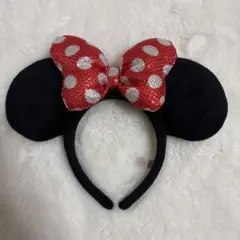 【美品】ミニー　カチューシャ　スパンコール　水玉
