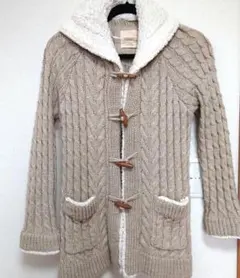 ZARA　ニット　ダッフルコート　カーディガン　ケーブル編み