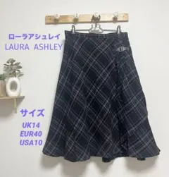 ローラアシュレイ　チェックフレアスカート