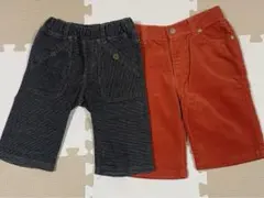 黒とオレンジの半ズボン 2点セット　110サイズ