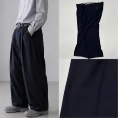 90s MCM スラブ織 2タック スラックス ワイド バギー W42 L28のサムネイル
