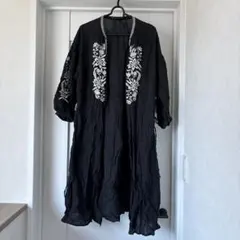 JEANASIS 刺繍入りロングガウン ブラックのサムネイル