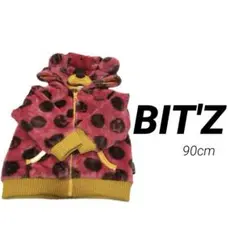 BIT'Z ビッツ モコモコ アウター 水玉 クマ耳 動物 ピンク 防寒着