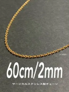 【シンプルチェーンネックレス ゴールド 60cm 1本】ステンレス a3