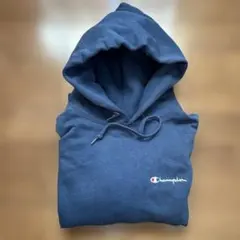 Champion ネイビー フード付きパーカー Sサイズ