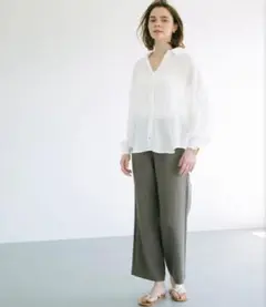 Coca レディース　ポリエステルボイルシャツ　アイボリー　M