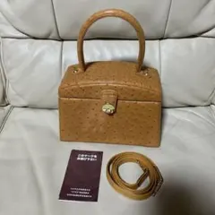 BagLiore JRA認定 オーストリッチ ハンドバッグ 2way キャメル - メルカリ