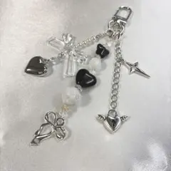 001ビーズキーホルダー ストラップ コレクトブック Y2K 韓国 クリア 透明