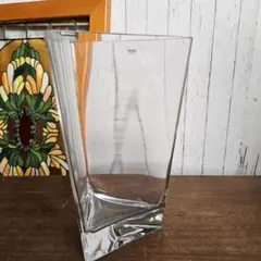 【p089/k】KROSNO 花瓶 花生 ガラス
