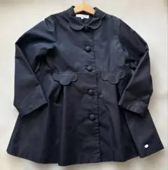 【タルティーヌエショコラ】スカラップ襟　コート　　ネイビー　130㎝