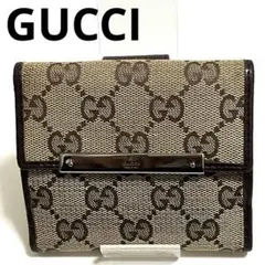 グッチ GGキャンバス コンパクトウォレット Wホック 二つ折り財布
