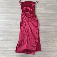 バーガンディ キャミソールロングワンピース(USサイズ S)
