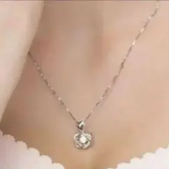 スワロフスキージルコニア ネックレス ダンシング シルバー 韓国