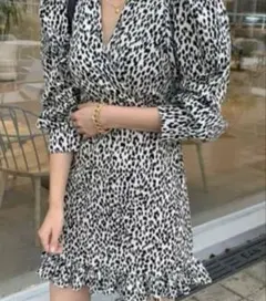 【新品未使用/タグ付き】GRLレオパードフリルミニワンピース Mサイズ