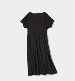 UNIQLO コンビネーションフレアワンピース　丈短め　ブラック