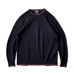 00s Eddie Bauer コットン100% ニット ネイビー　L y2k