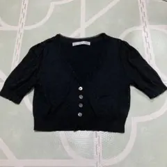 cute blue 半袖カーディガン サイズ40 黒　日本製