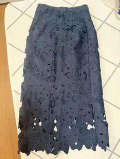 フラワー レース ロング タイト スカート