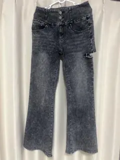 ハイウエスト フレアデニム