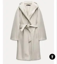 ⭐︎お値下げ⭐︎ZARA フード付きベージュロングコート