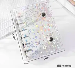 【新品】a7シール帳　星模様バインダー スナップボタン式　軽量