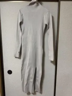 ANAPリブ 長袖　ロングワンピース スリット