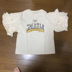SPARKLE プリント フリル袖 半袖Tシャツ アイボリーのサムネイル