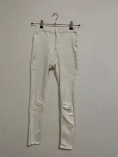 zara girls スキニーデニム　ホワイト13/14 164cm