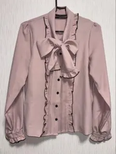 夢展望 DEARMYLOVE 大きなボウタイリボンフリルブラウス L