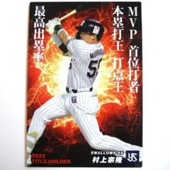 村上宗隆 2023カルビープロ野球チップス タイトルホルダーカード