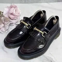 極美品 ドクターマーチン エイドリアン スナッフル ビットローファー 赤茶系