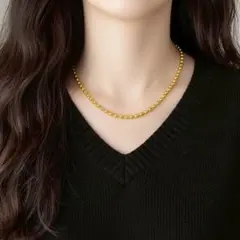 ボール チェーン ネックレス６mm ゴールド サージカルステンレス 新品