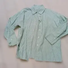 DAZY 緑のストライプ 長袖シャツ Sサイズ