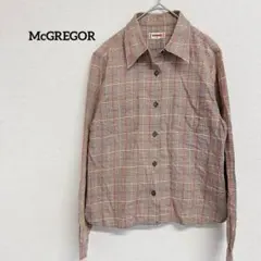 McGREGOR マックレガー チェックシャツ M 綿100％ ブラウン系 長袖