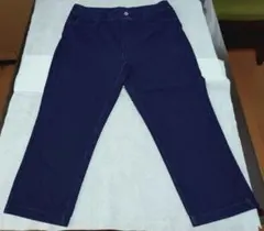 【未使用品】レディース クロップドデニムパンツ 　インディゴブルー　LLサイズのサムネイル