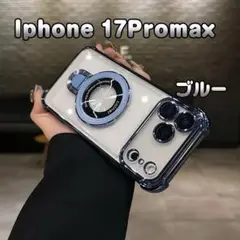 iPhone17promaxケーススマホカバー アイフォン17レンズ保護 ブルー